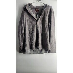 Alesbury Men's Grey Large Mountain Knit Flannel Shirt Long Sleeve NWT